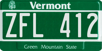 VT license plate ZFL412