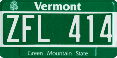 VT license plate ZFL414