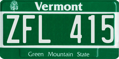 VT license plate ZFL415