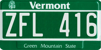 VT license plate ZFL416