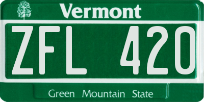 VT license plate ZFL420