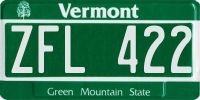 VT license plate ZFL422