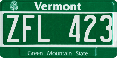 VT license plate ZFL423