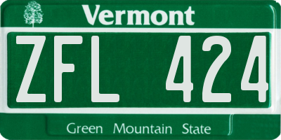 VT license plate ZFL424