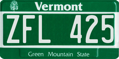 VT license plate ZFL425