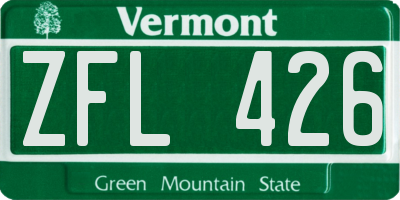VT license plate ZFL426