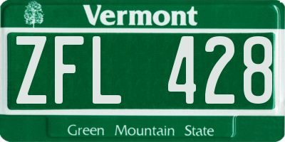 VT license plate ZFL428