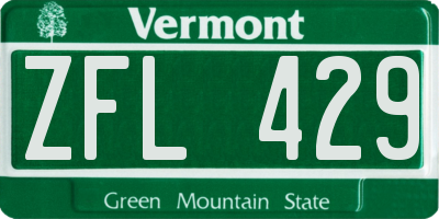 VT license plate ZFL429