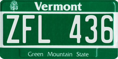 VT license plate ZFL436