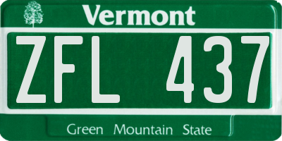 VT license plate ZFL437
