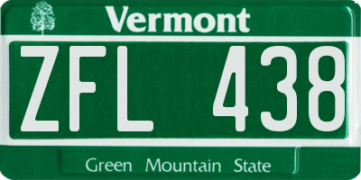 VT license plate ZFL438