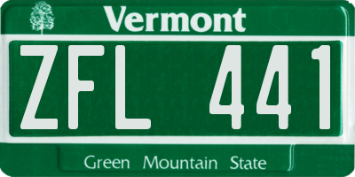 VT license plate ZFL441