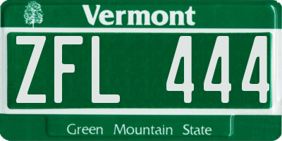 VT license plate ZFL444