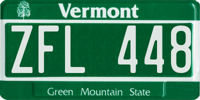 VT license plate ZFL448