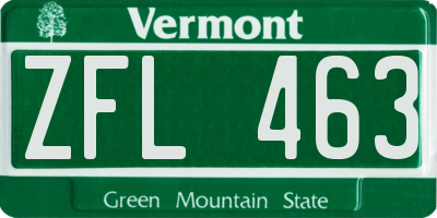 VT license plate ZFL463