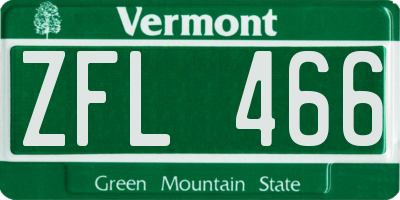 VT license plate ZFL466