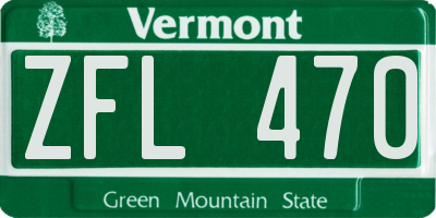 VT license plate ZFL470