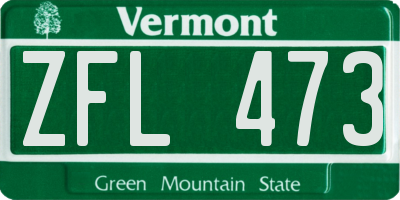 VT license plate ZFL473
