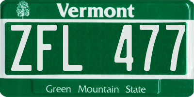 VT license plate ZFL477