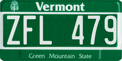 VT license plate ZFL479