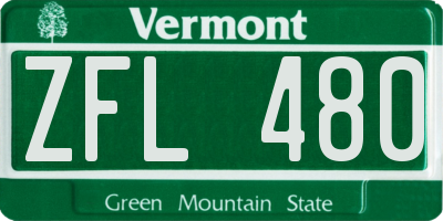 VT license plate ZFL480
