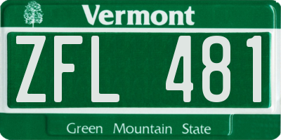 VT license plate ZFL481