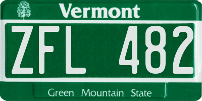 VT license plate ZFL482