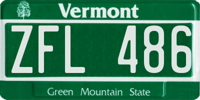 VT license plate ZFL486