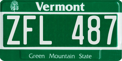 VT license plate ZFL487