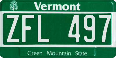 VT license plate ZFL497