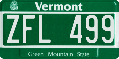 VT license plate ZFL499