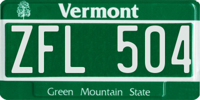 VT license plate ZFL504