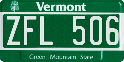 VT license plate ZFL506