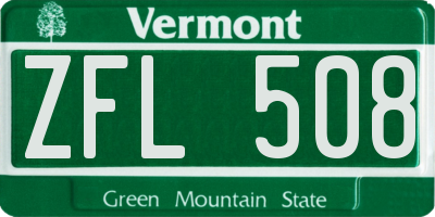 VT license plate ZFL508