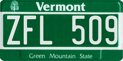 VT license plate ZFL509