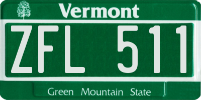 VT license plate ZFL511