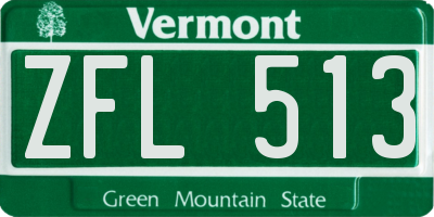 VT license plate ZFL513