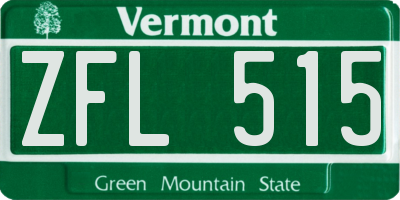 VT license plate ZFL515