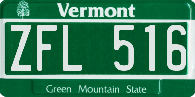 VT license plate ZFL516