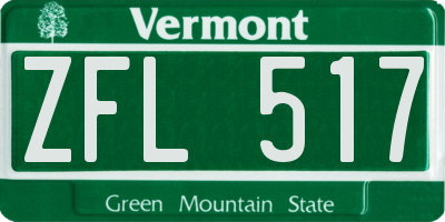 VT license plate ZFL517