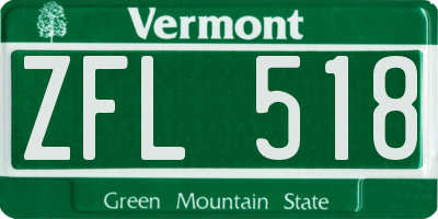 VT license plate ZFL518