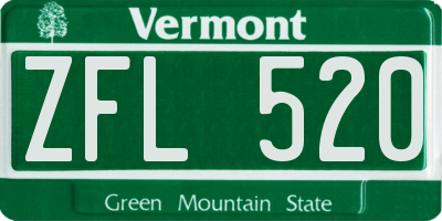 VT license plate ZFL520