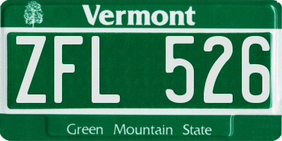 VT license plate ZFL526