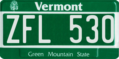 VT license plate ZFL530