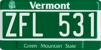 VT license plate ZFL531