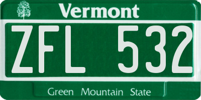 VT license plate ZFL532