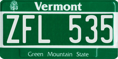 VT license plate ZFL535