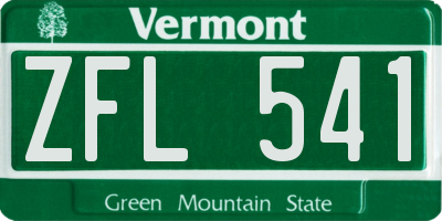 VT license plate ZFL541