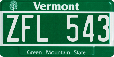 VT license plate ZFL543