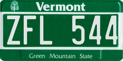 VT license plate ZFL544